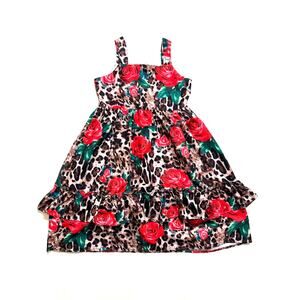 LOLA THE BOYS LEOPARD FLORAL GIRLS DRESS SIZE 7/8